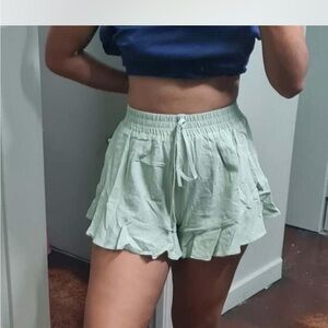 SHEIN Light Green High Waist Shorts